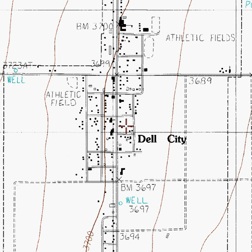 Topographic Map of City of Dell City, TX