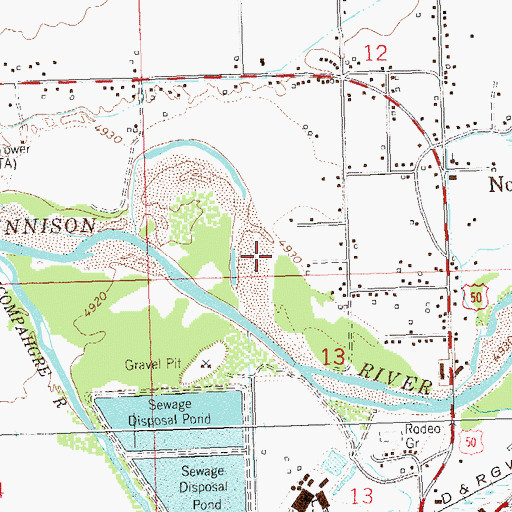 Topographic Map of City of Delta, CO