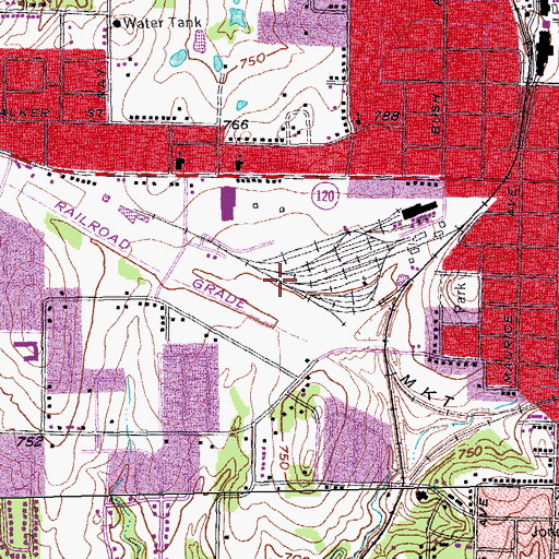 Topographic Map of City of Denison, TX