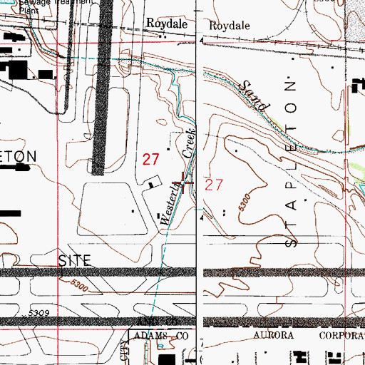 Topographic Map of City of Denver, CO