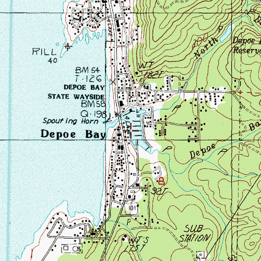 Topographic Map of City of Depoe Bay, OR
