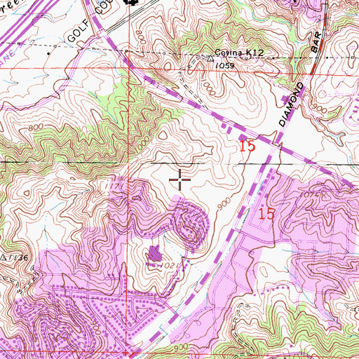 Topographic Map of City of Diamond Bar, CA
