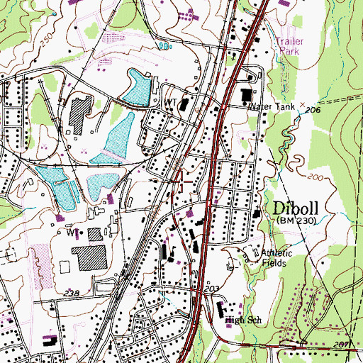 Topographic Map of City of Diboll, TX
