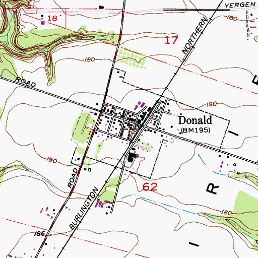 Topographic Map of City of Donald, OR