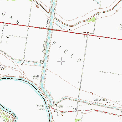 Topographic Map of City of Donna, TX