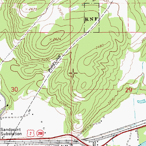 Topographic Map of City of Dover, ID