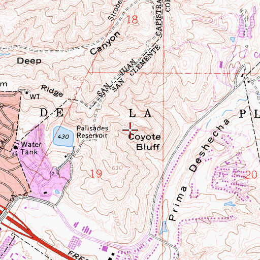Topographic Map of Coyote Bluff, CA