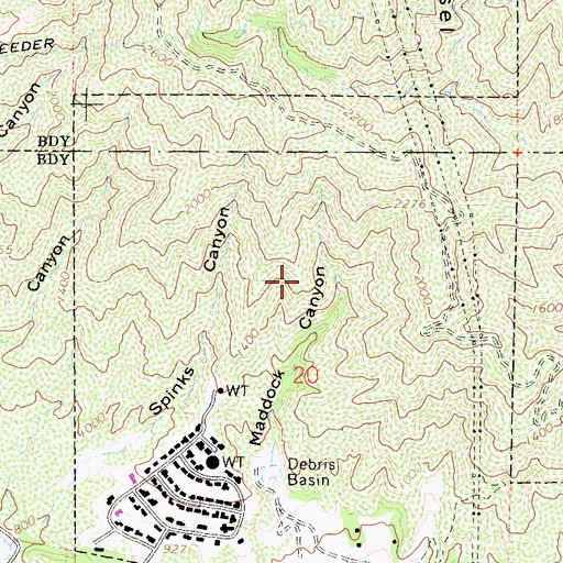 Topographic Map of City of Duarte, CA