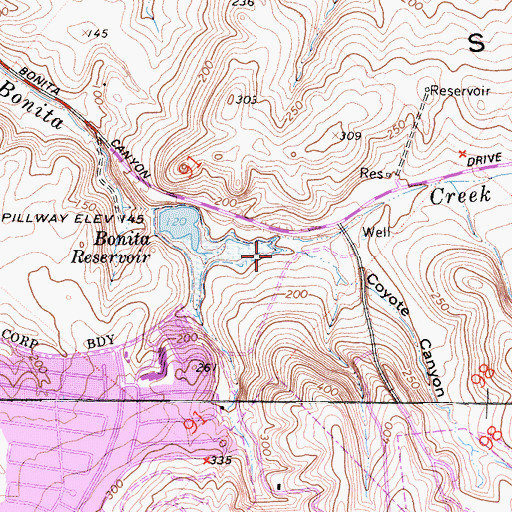 Topographic Map of Coyote Canyon, CA