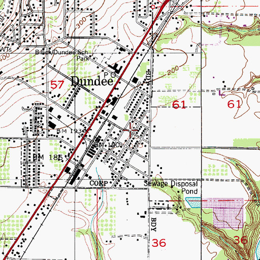 Topographic Map of City of Dundee, OR
