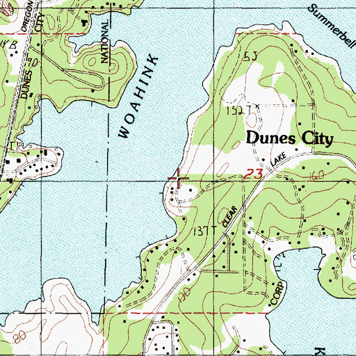 Topographic Map of City of Dunes City, OR