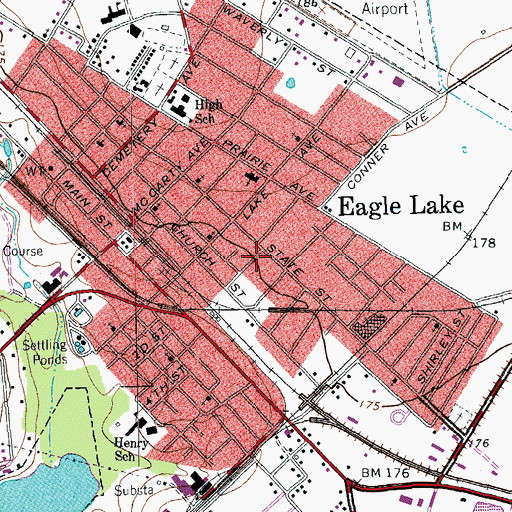 Topographic Map of City of Eagle Lake, TX