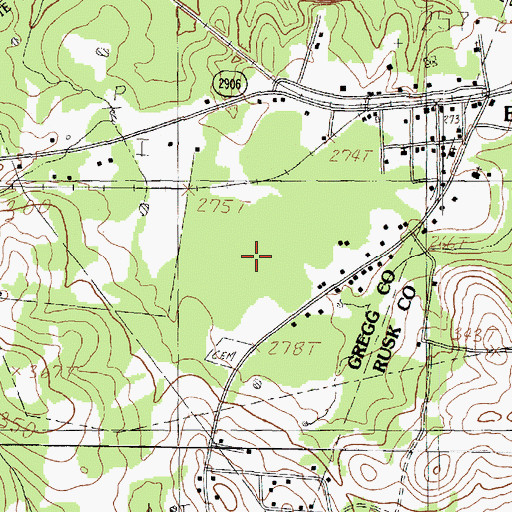 Topographic Map of City of Easton, TX