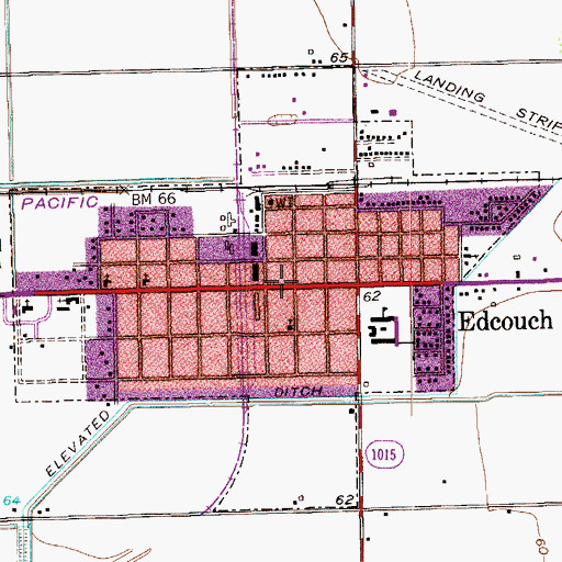 Topographic Map of City of Edcouch, TX