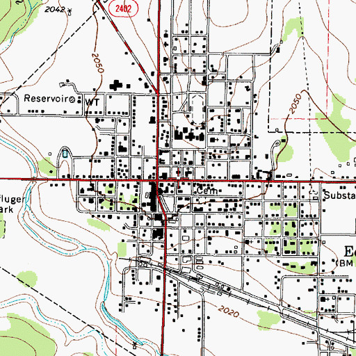 Topographic Map of City of Eden, TX