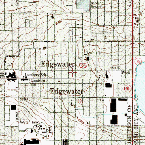 Topographic Map of City of Edgewater, CO
