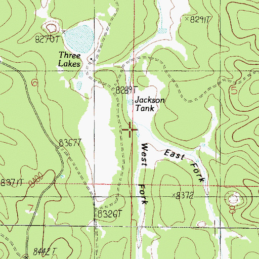 Topographic Map of West Fork Warm Springs Canyon, AZ