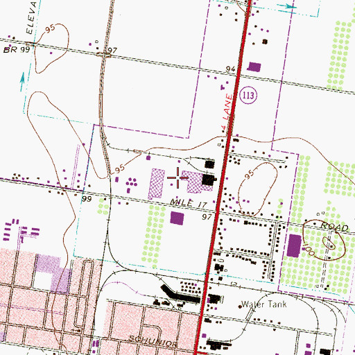 Topographic Map of City of Edinburg, TX