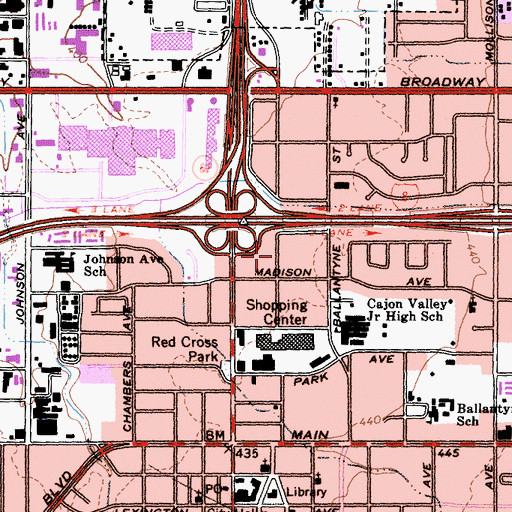 Topographic Map of City of El Cajon, CA