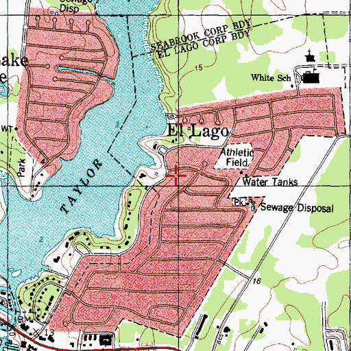 Topographic Map of City of El Lago, TX