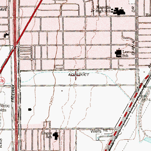 Topographic Map of City of El Paso, TX