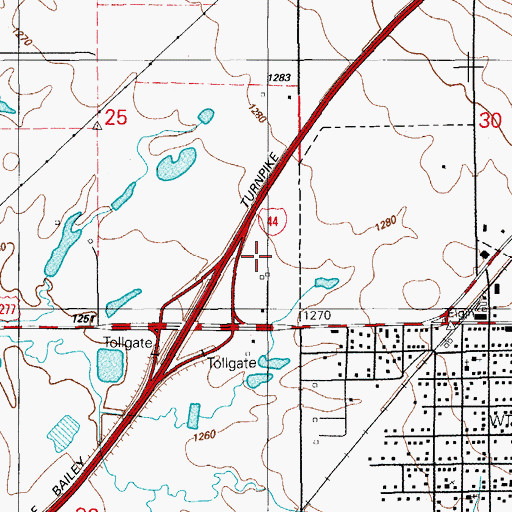 Topographic Map of City of Elgin, OK