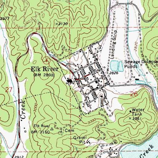 Topographic Map of City of Elk River, ID
