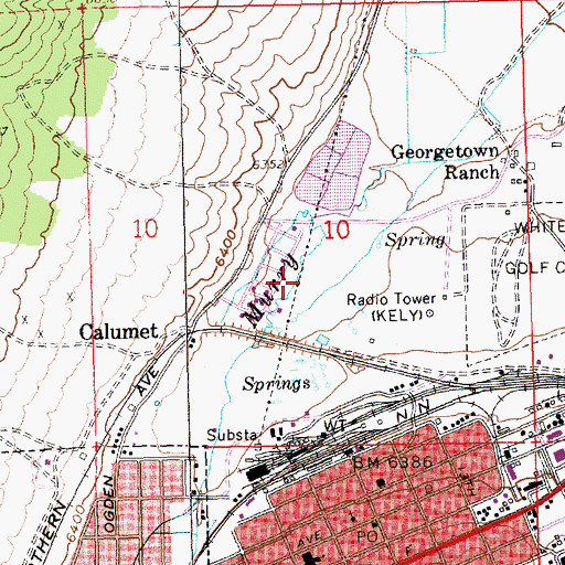 Topographic Map of City of Ely, NV