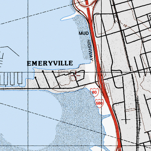 Topographic Map of City of Emeryville, CA