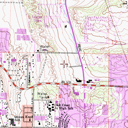 Topographic Map of City of Encinitas, CA