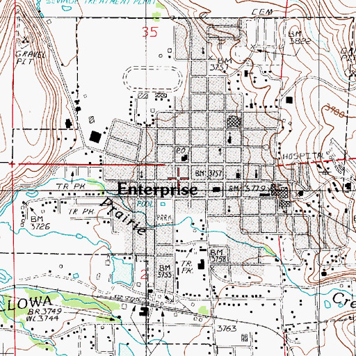Topographic Map of City of Enterprise, OR