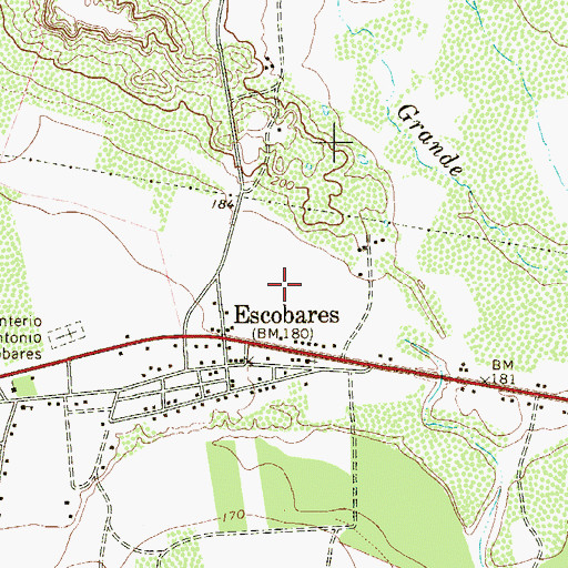 Topographic Map of City of Escobares, TX