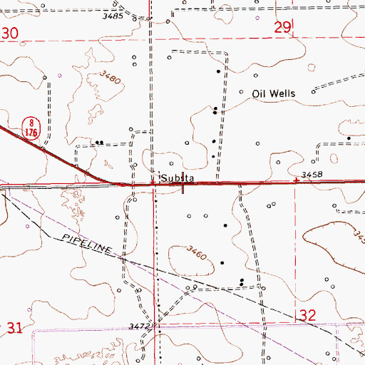 Topographic Map of City of Eunice, NM