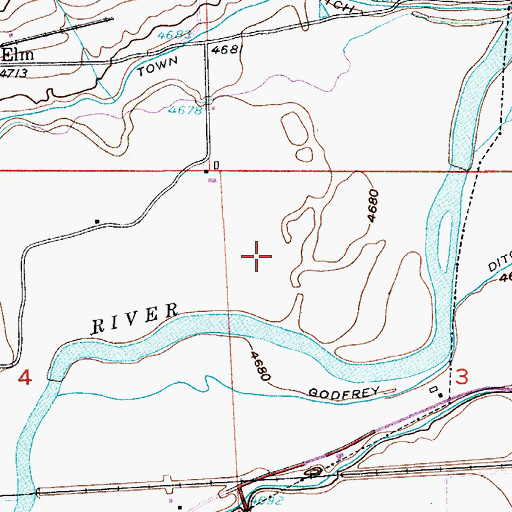 Topographic Map of City of Evans, CO