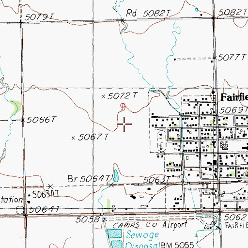 Topographic Map of City of Fairfield, ID