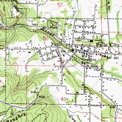 Topographic Map of City of Falls City, OR