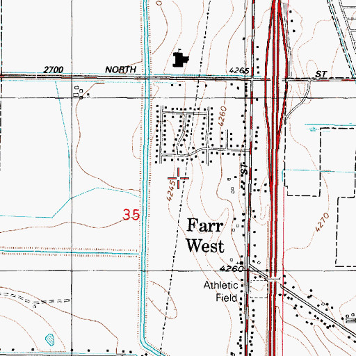 Topographic Map of City of Farr West, UT