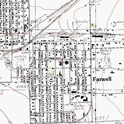 Topographic Map of City of Farwell, TX
