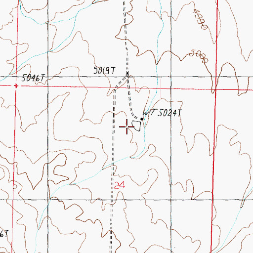 Topographic Map of White Pockets Water Catchment, AZ