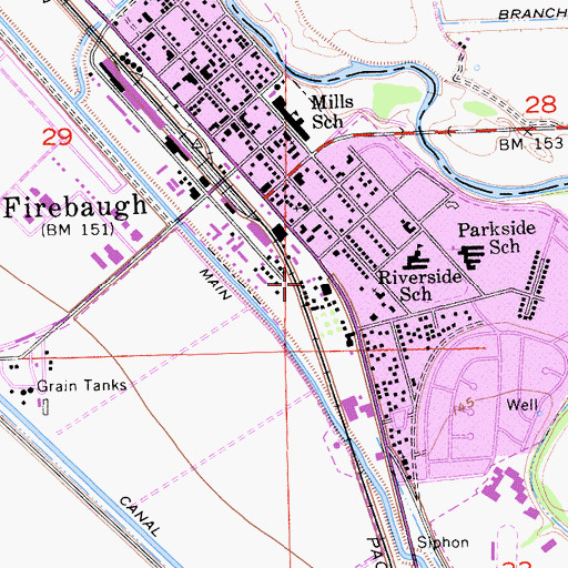 Topographic Map of City of Firebaugh, CA