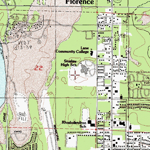 Topographic Map of City of Florence, OR