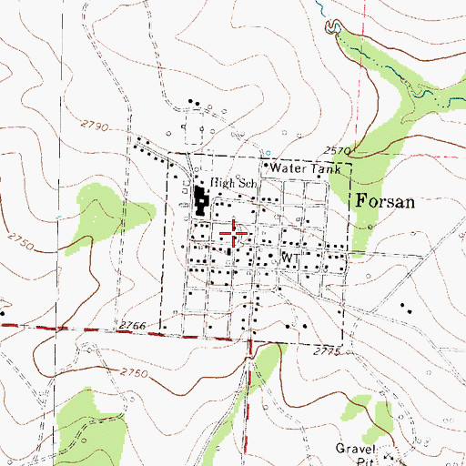 Topographic Map of City of Forsan, TX