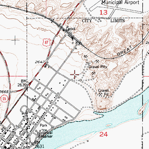 Topographic Map of City of Fort Benton, MT