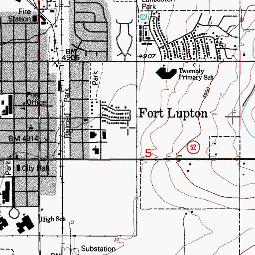 Topographic Map of City of Fort Lupton, CO