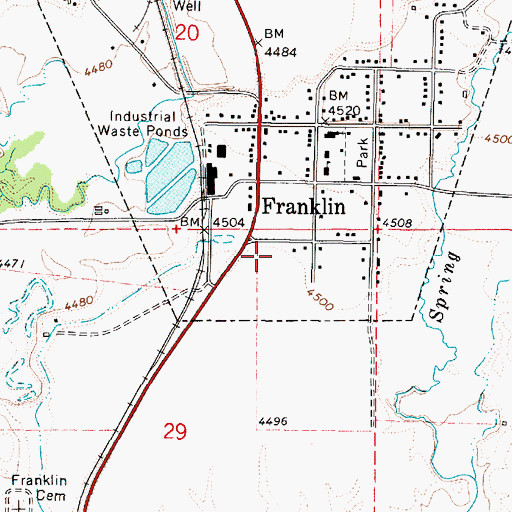 Topographic Map of City of Franklin, ID