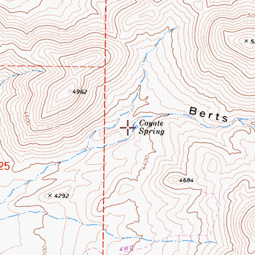 Topographic Map of Coyote Spring, CA