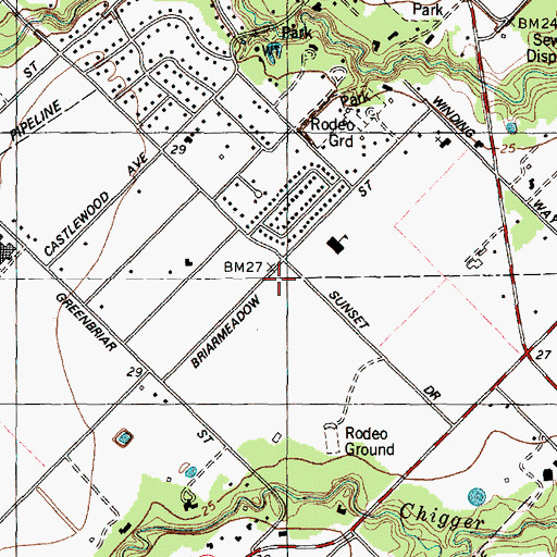Topographic Map of City of Friendswood, TX