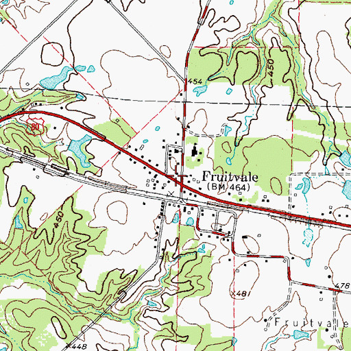Topographic Map of City of Fruitvale, TX