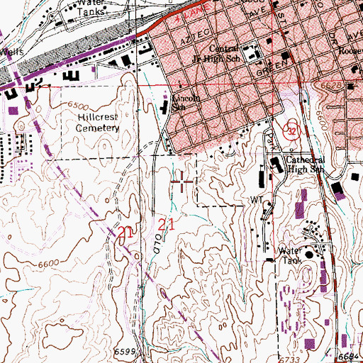 Topographic Map of City of Gallup, NM