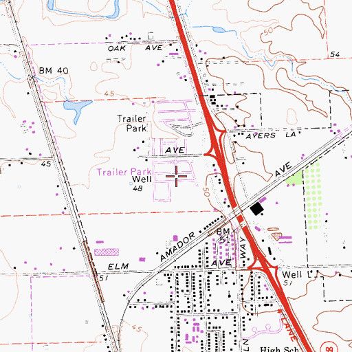 Topographic Map of City of Galt, CA